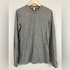 *holes Smartwool Merino Base Layer Shirt Striped Crew Neck Long Sleeve Men’s S